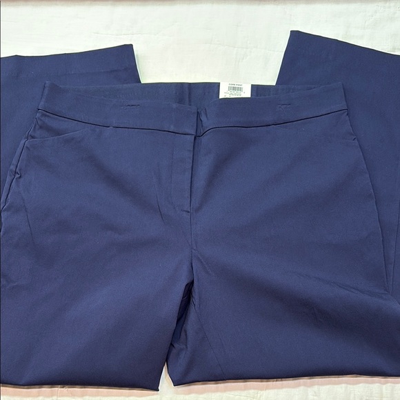 JM Collection Pants - JM Collection Women's Flat Front Curvy Fit Straight Leg slacks in Intrepid Blue
